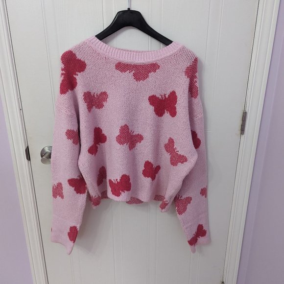NWT BONO Butterfly Crop Sweater Size L - Picture 1 of 4